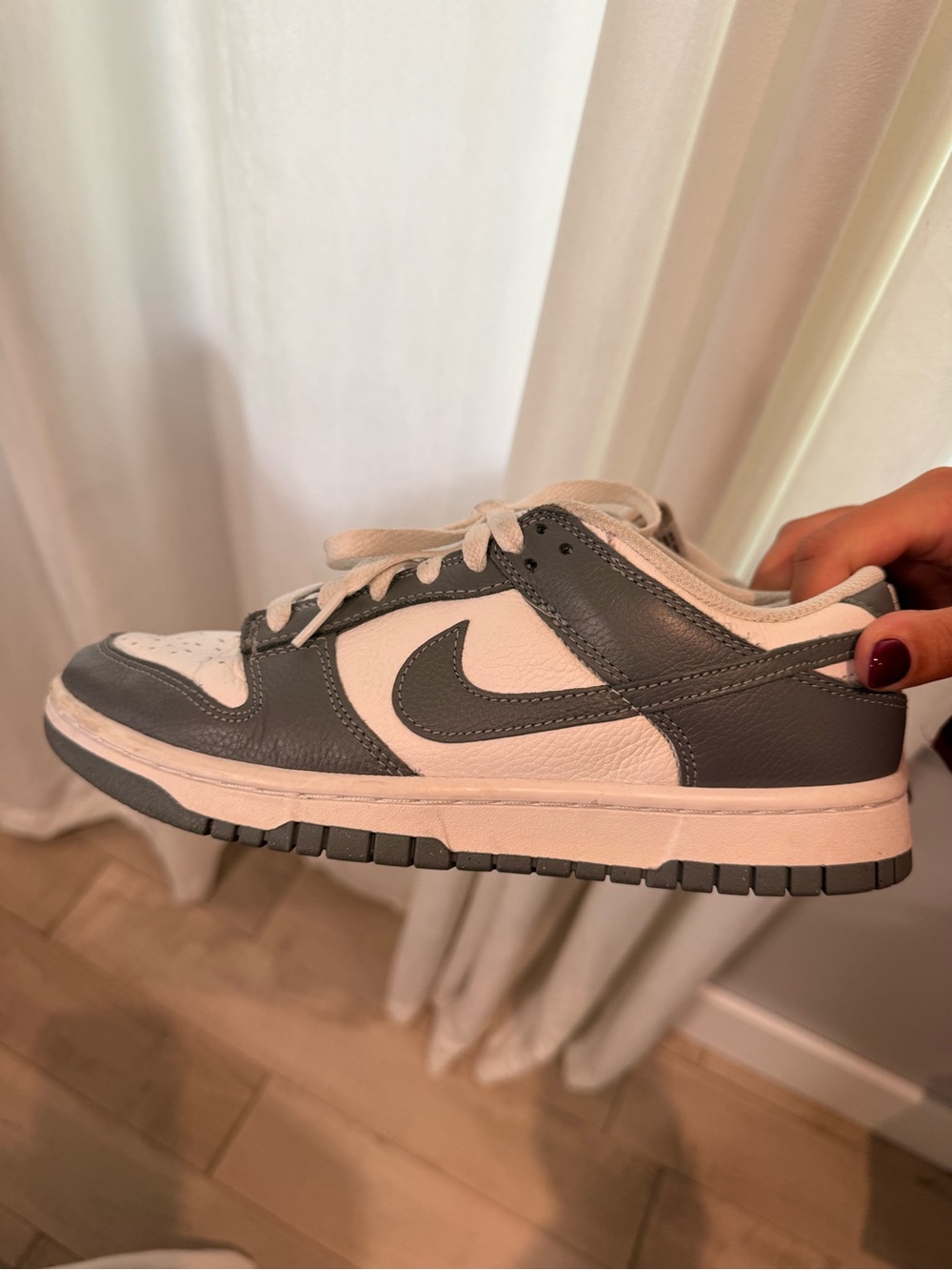 Nike Low-Top Swoosh Sneaker in White and Gray